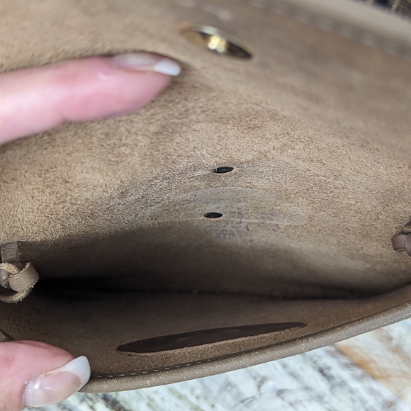 Vintage Michael Green Genuine Leather Crossbody/Belt Bag Taupe - Picture 7 of 9